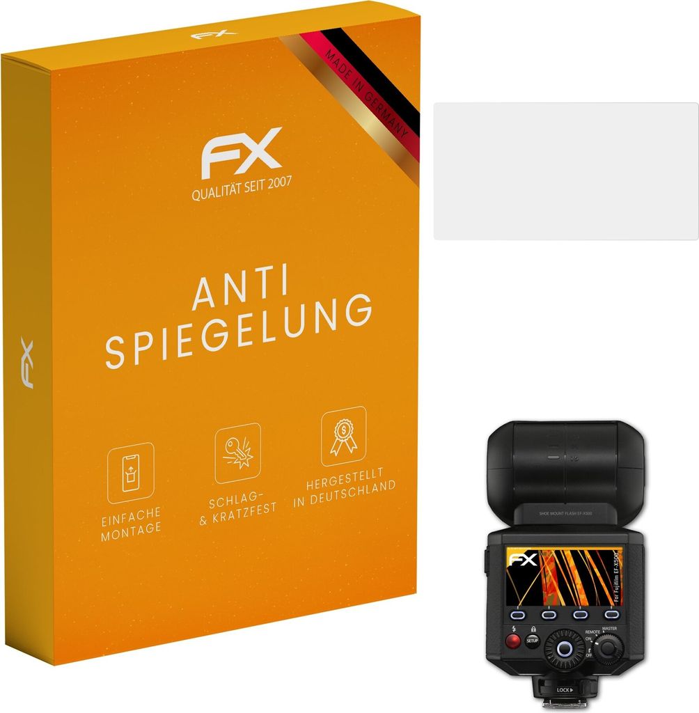 atFoliX FX-Antireflex 3x Schutzfolie kompatibel mit Fujifilm EF-X500 Displayfolie