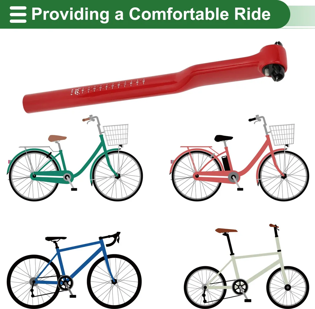 Tige de selle carbone 31.6mm anti-vibrations rouge déport 25° 400mm