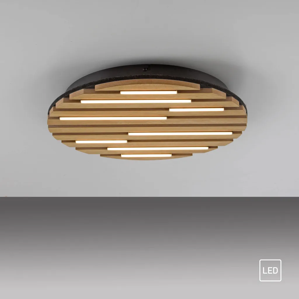 Luminaire LED pour couloir et cuisine en bois véritable chêne clair