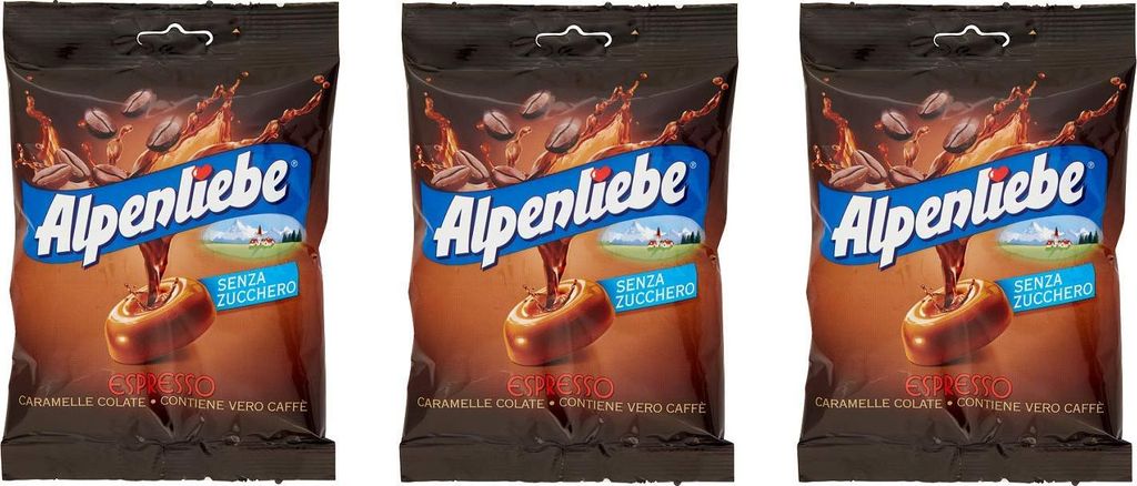 3x Perfetti Alpenliebe Espresso Caramelle Colate senza Produktbild 