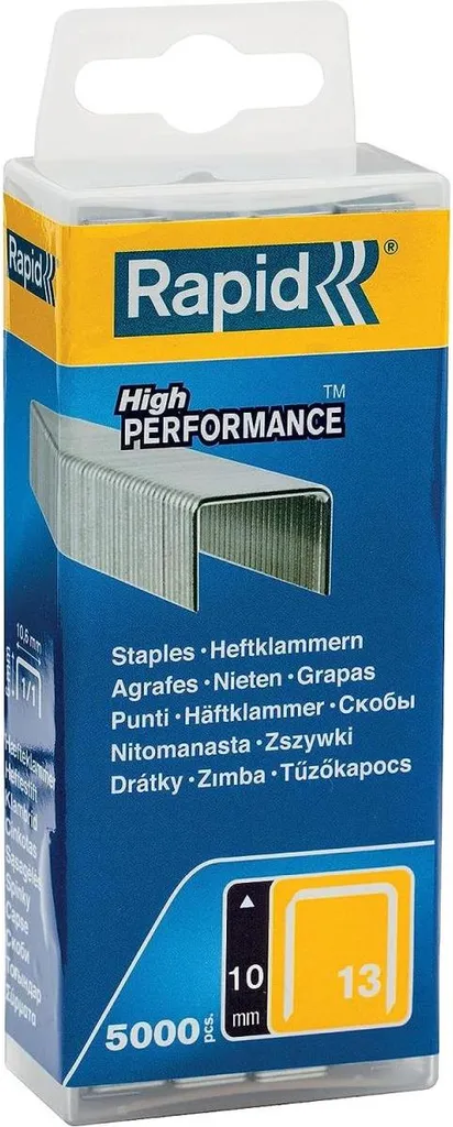 Agrafes Staples Rapid 13/10 en fil d'acier galvanisé - 5000 unités