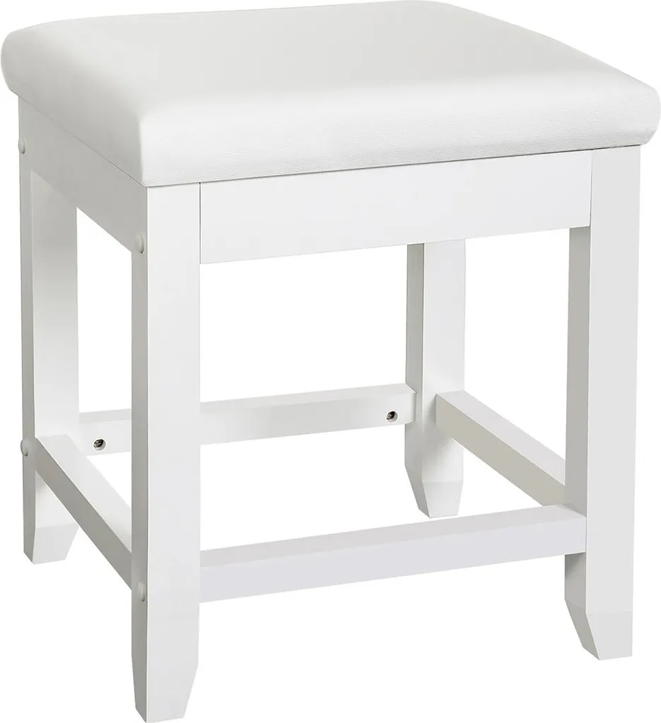 Tabouret carré pour coiffeuse ergonomique - Assise stable anti-mal de dos