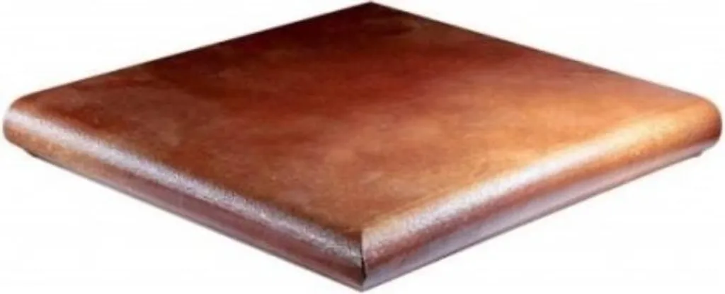 Marche d'angle pour escalier extérieur Aragon Albany 33x33 cm marron