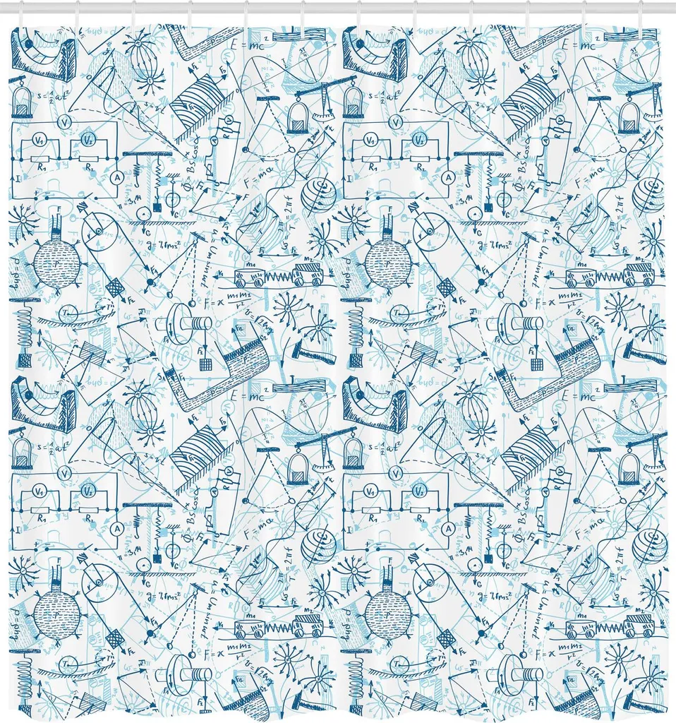 Rideau de Douche Anti-Eclaboussures Physique 175x240 cm, Déco Sciences - 2