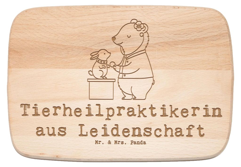 Mr. & Mrs. Panda Schneidebrett Holz Tierheilpraktikerin Leidenschaft - Transparent - Geschenk, Holzbrettchen, schneidbrett, Frühstücksbrettchen, ...