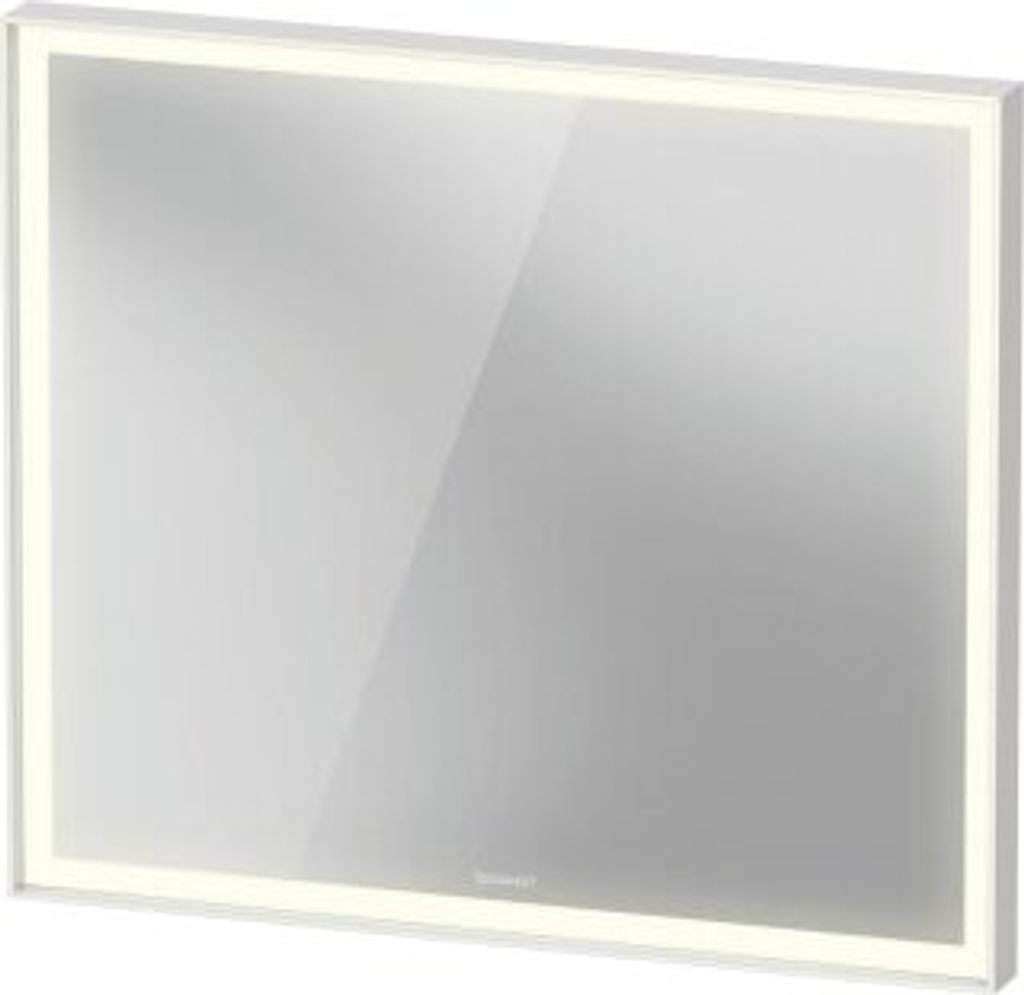 Duravit L-Cube Spiegel mit integrierter Beleuchtung, eckig, 800x700x67mm, Weiß Aluminium Matt, LC7381018180000