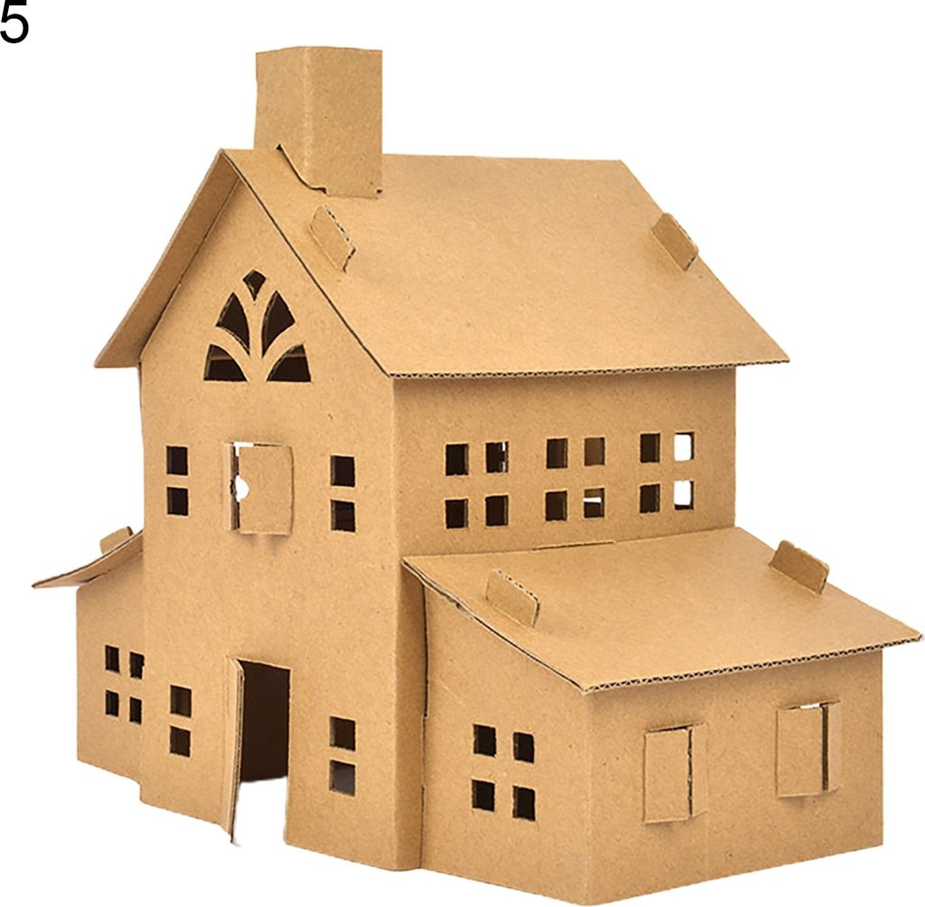 1 Satz interaktives handgefertigtes DIY-Montagekit Papier kreative Hausform DIY Montagezubehör für Kinder-5