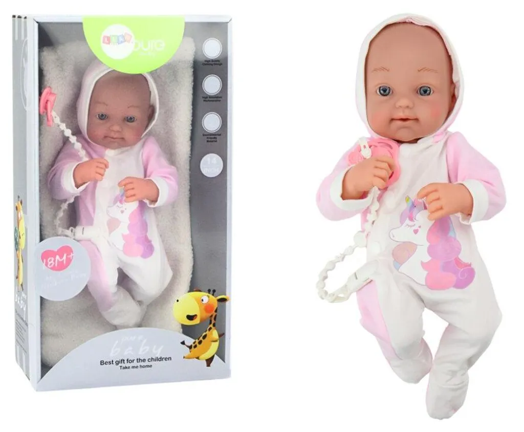 Bébé Poupée Réaliste 35 cm avec Accessoires et Combinaison Licorne