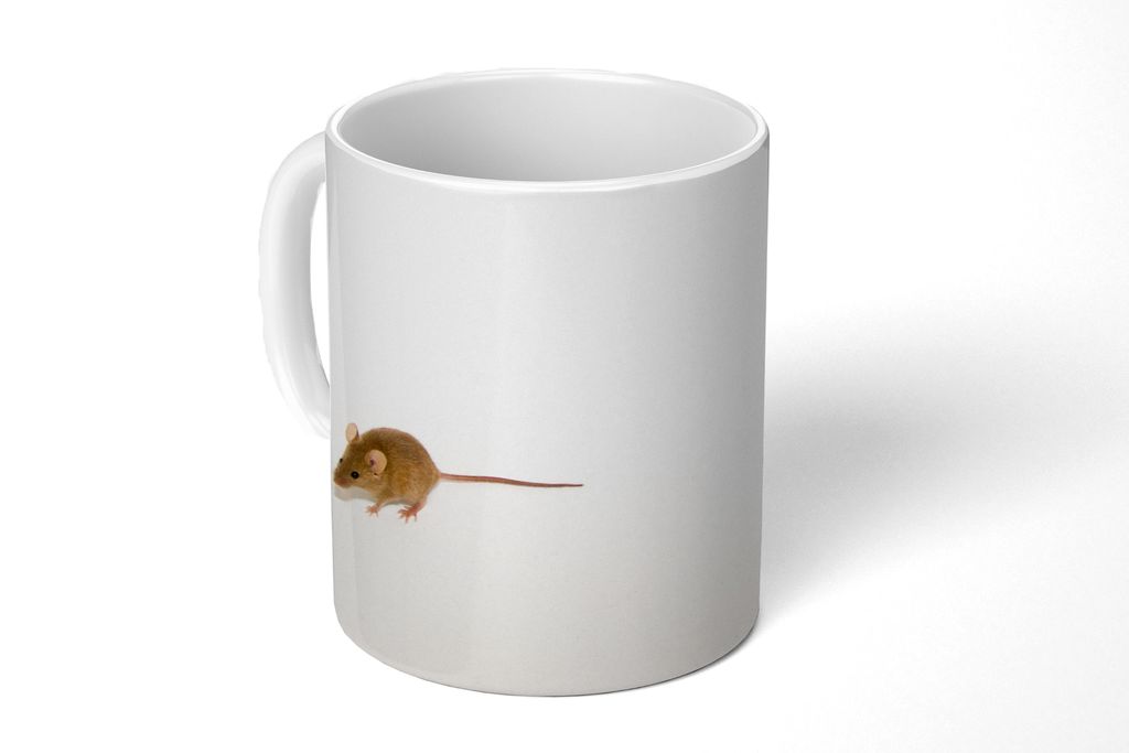 KitchenYeah Tasse Kaffeetasse Kaffeebecher 350 ml Maus - Tiere - Weiß Teetasse - Fototasse - Becher - Keramikbecher - Teebecher - Kaffeetasse - ...