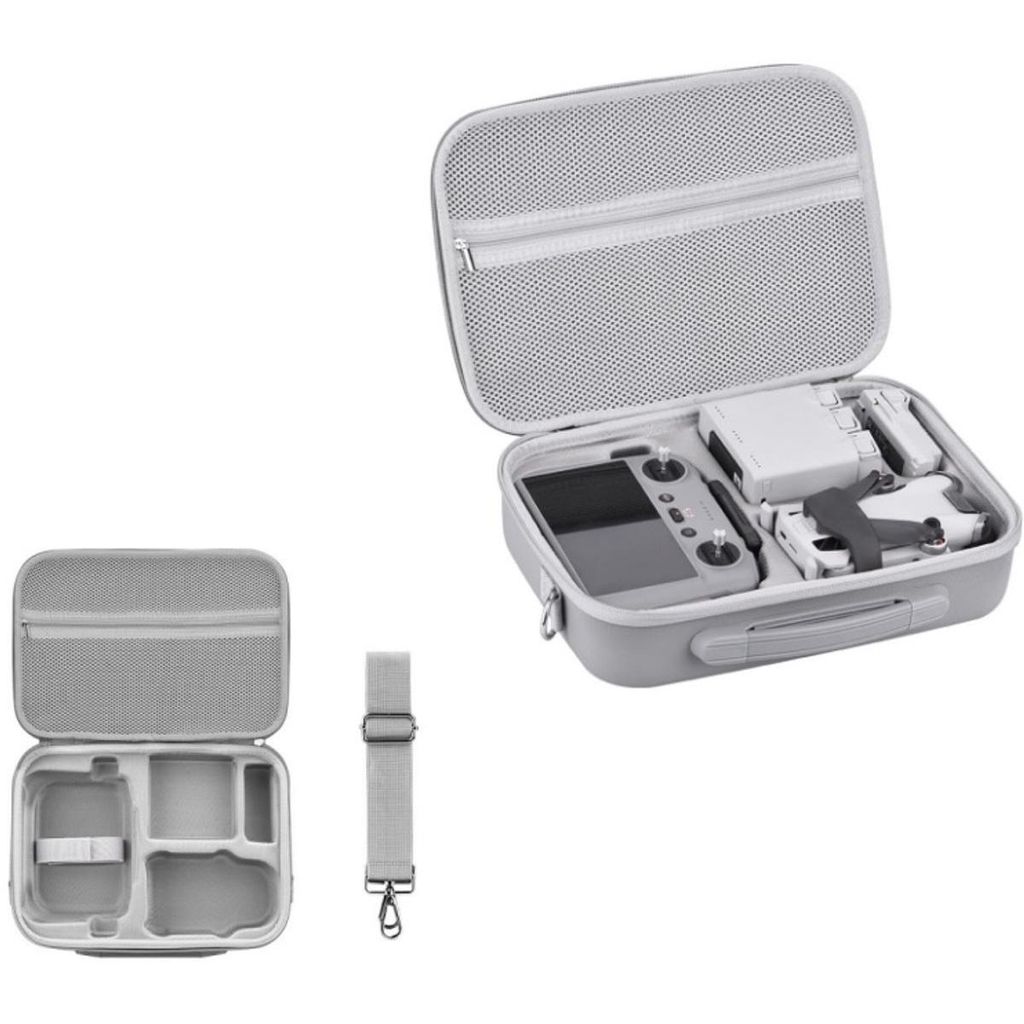 Drohnentasche für DJI Mini 4 Pro – PolyurethanHardcase Tragetasche für RC 2 Controller & Fly More Combo Grote Kapazität Schutzhülle