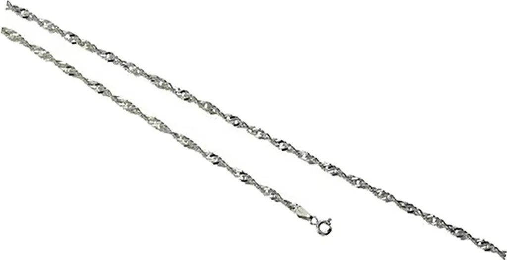 Collier Chaîne Singapour en Argent 925 pour Femme, Maille Torsadée 42cm