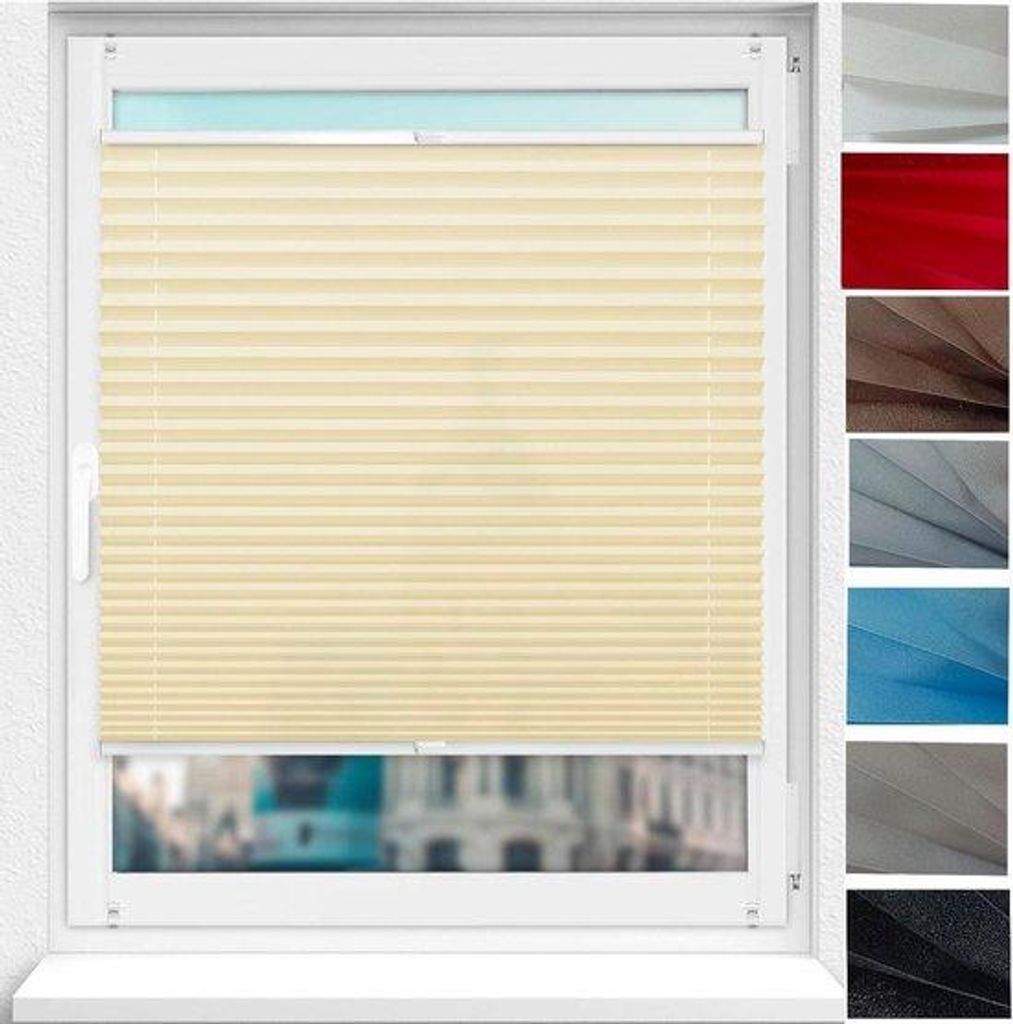 Beige Plissé Rolgordijn 30x200 cm ohne Bohren, Sonnenrollo