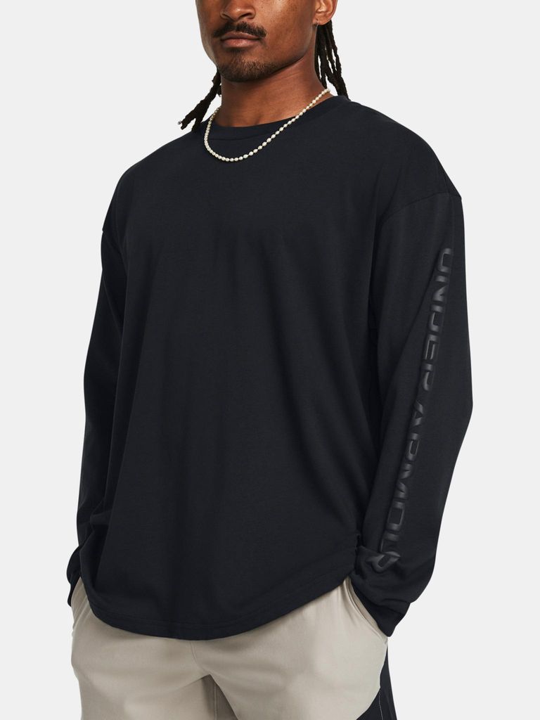 Under Armour Herren T-Shirt Ua Hw Tonal Wordmark Ls-Blk 1382890-001__MD