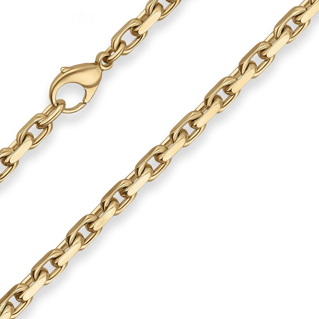 4,5mm Armband Ankerkette diamantiert Armschmuck aus 585 Gold Gelbgold 18cm