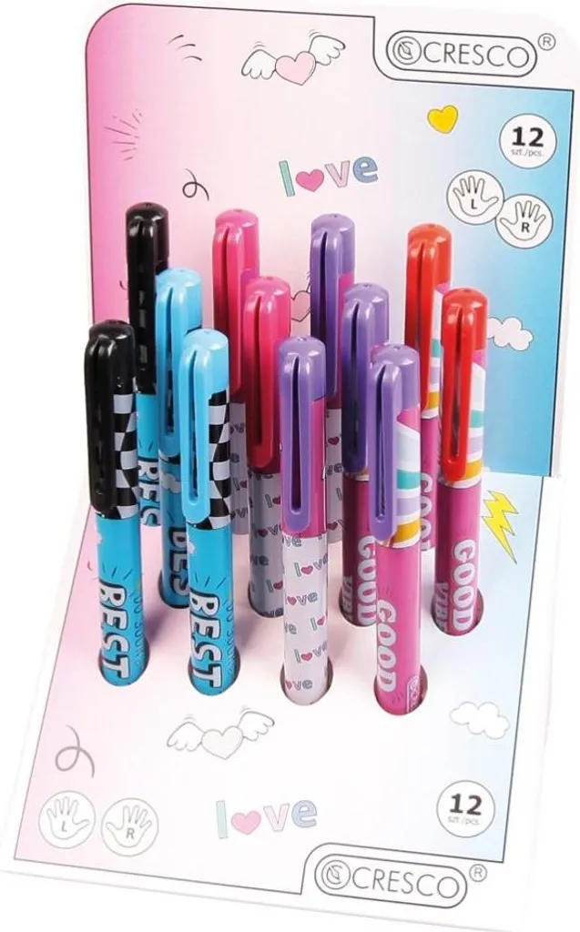 Stylo roller à cartouche Junior - Lot de 12 stylos ergonomiques bleus