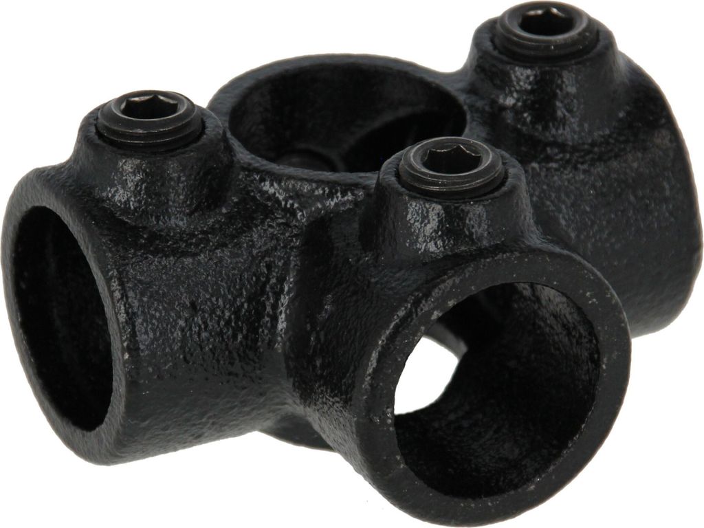 Rohrverbinder 4-fach Kreuzverbinder schwarz 1 1/4" (42,4 Produktbild 