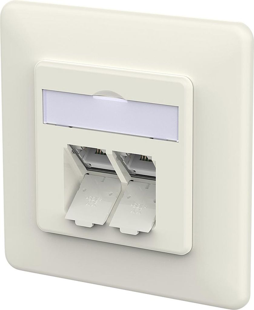 METZ CONNECT E-DAT C6A LSA++ Dose, 2 Port, UP, reinweiß