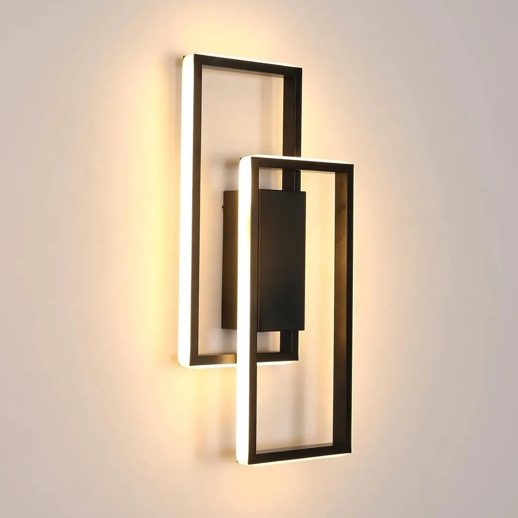 Applique murale LED 28W haute luminosité en alu noir montage facile
