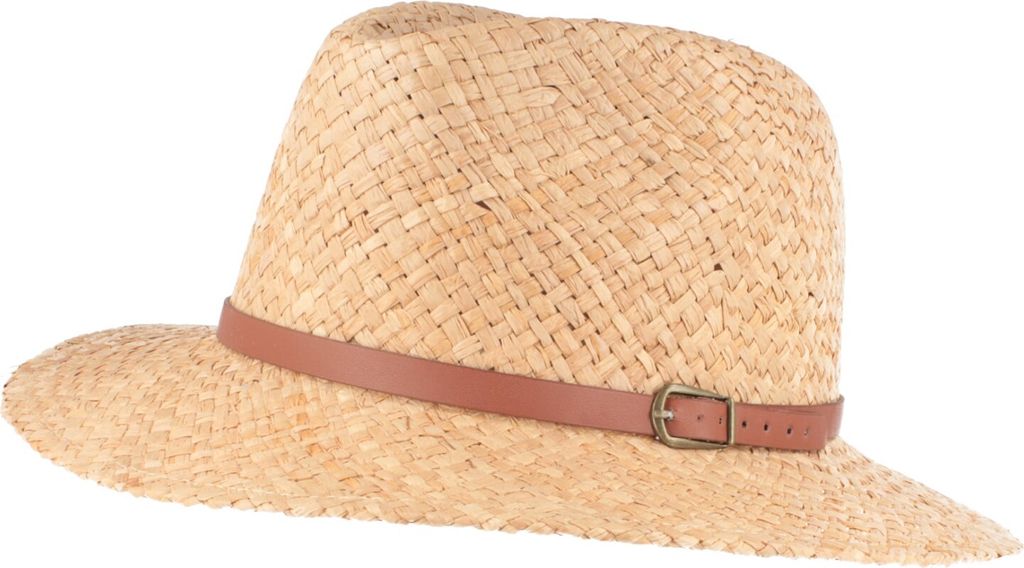 Raffia Strohhut luftig leicht Kunstlederband von Hut-Breiter, beige, Gr. L