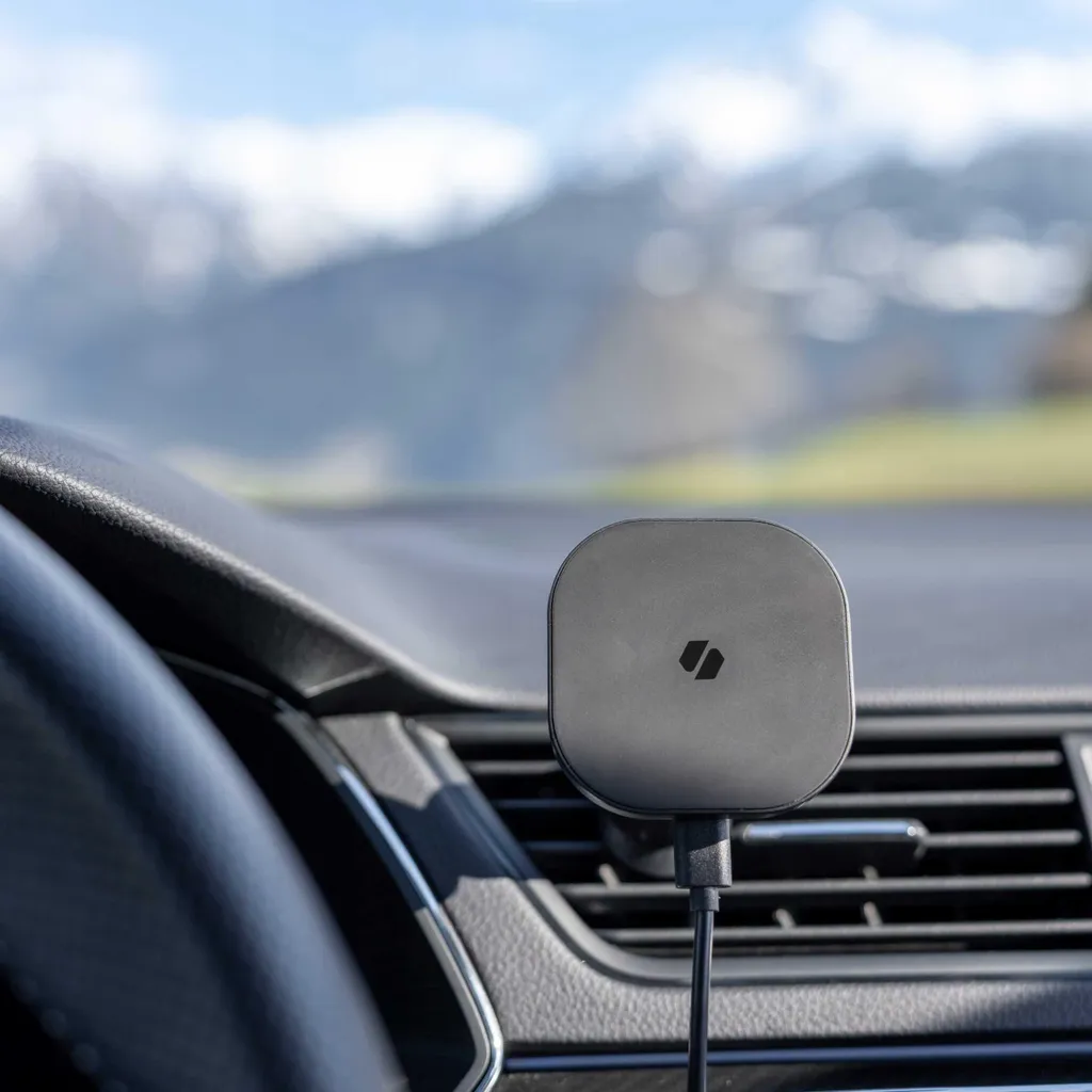 Chargeur induction voiture pour Magsafe et support grille aération