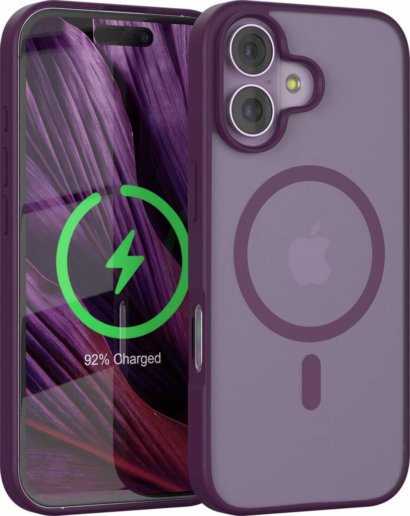 EAZY CASE - Outdoor Case mit MagSafe Funktion kompatibel mit Apple iPhone 17, induktives Laden, stoßfest, Silikonhülle mit Kameraschutz in Dunkel...