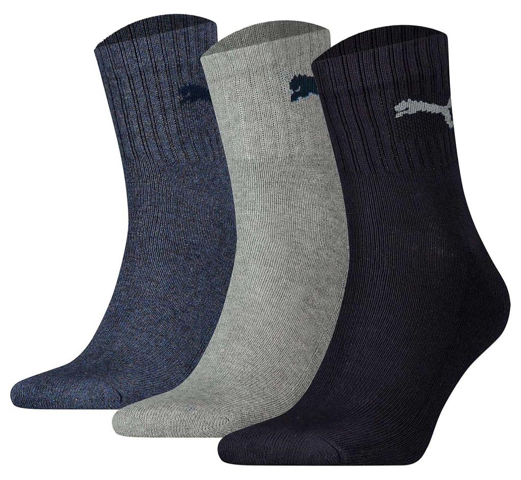 Halbhohe Sportsocken aus Baumwolle 3 Paar – Marineblau – Produktbild 