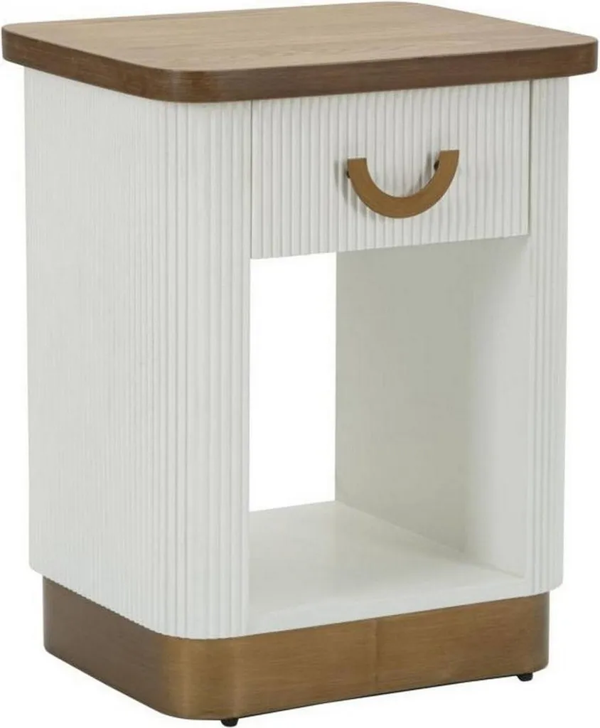Petit meuble de rangement blanc pour chambre étroite, Chevet 62cm haut