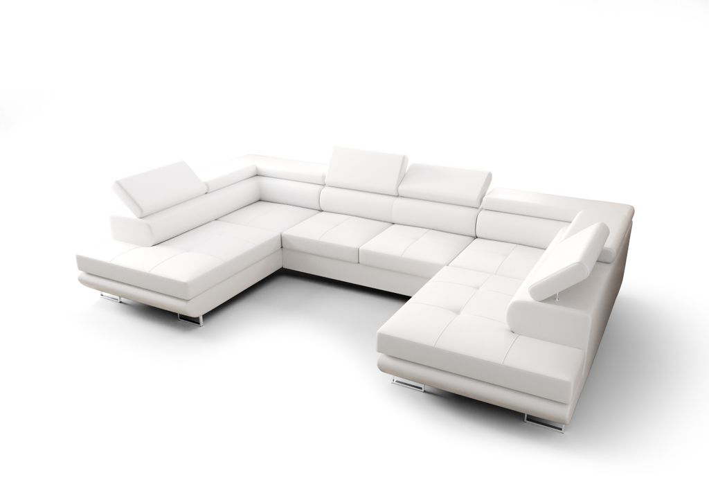 Ecksofa U 342 cm Weiß Praga Design FN81U