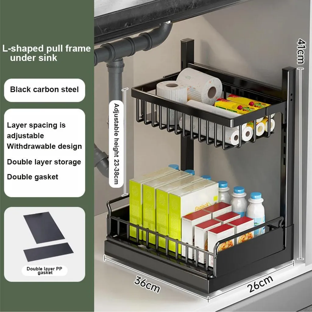 Organisateur sous-vasque robuste 1 niveau - Rangement gain de place - 3