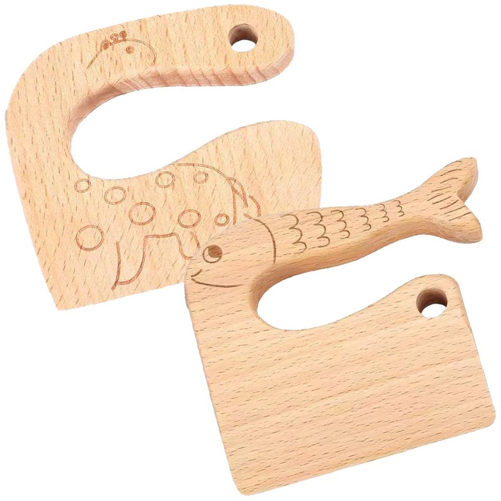 2er Set Kindermesser aus Holz, sicher, ergonomisch, Produktbild 