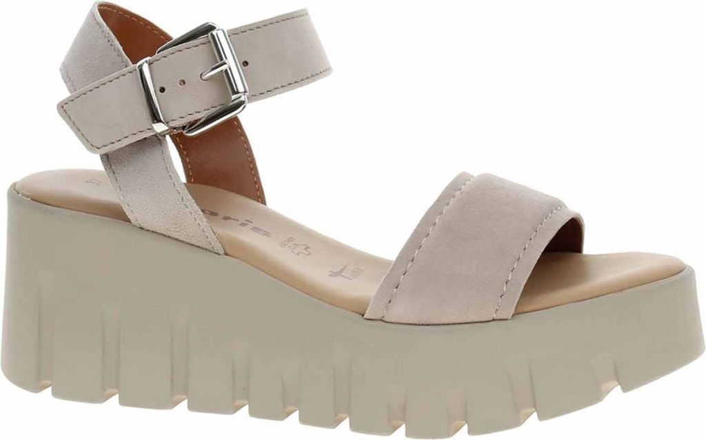 Tamaris Damen Sandalette mit Plateau und Keilabsatz Produktbild 
