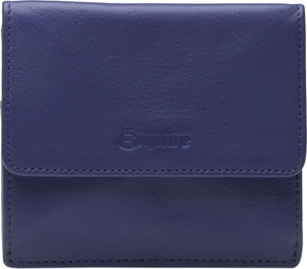 Porte-monnaie femme en cuir véritable bleu nuit compact Esquire