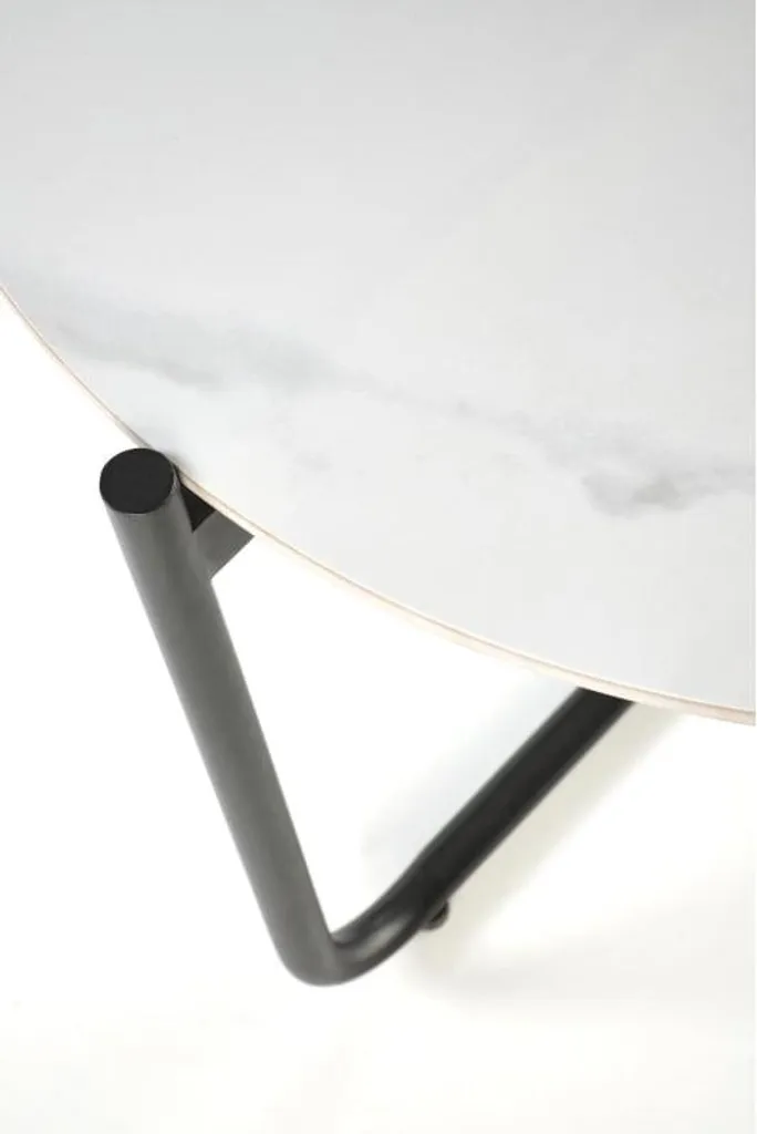 Table de salon ACUNA en marbre blanc véritable et structure moderne - 3