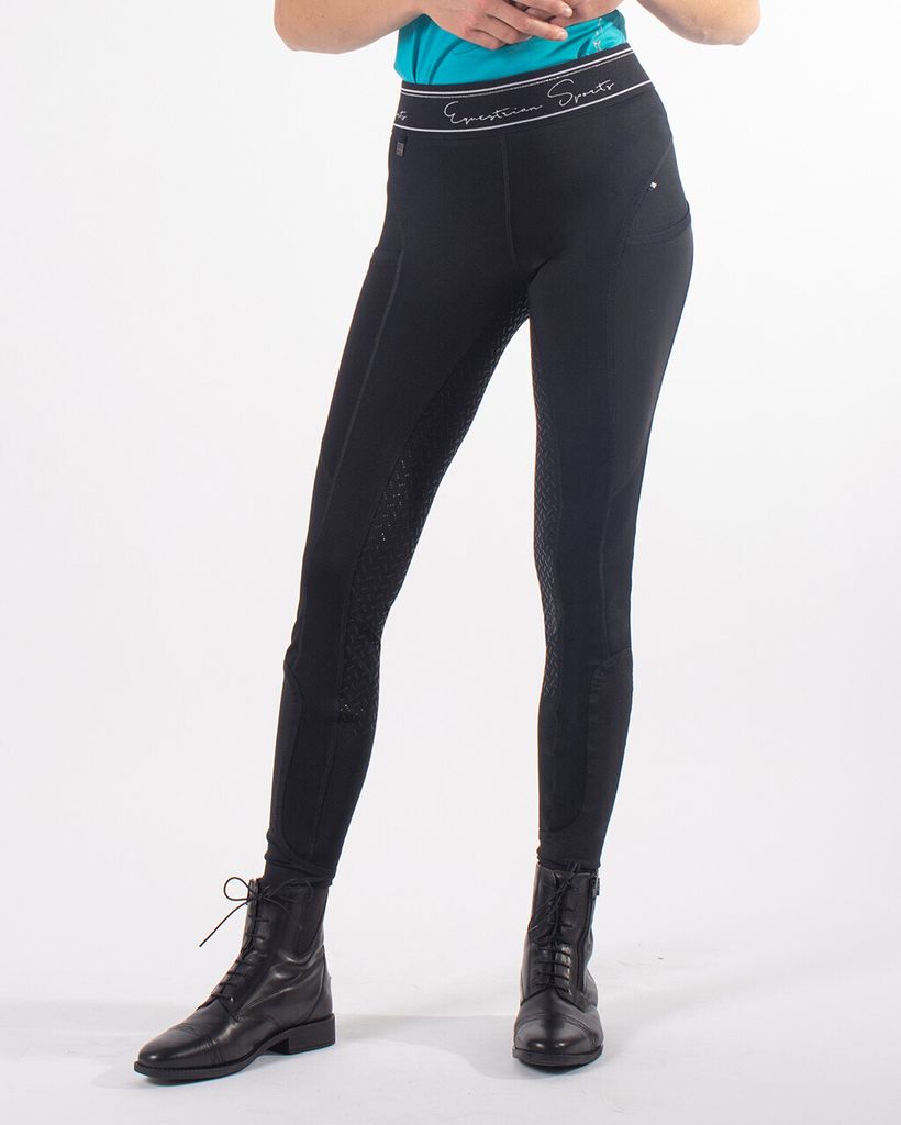 QHP Damen Vollbesatz Reithose Pull-on Jodie schwarz , QHP17_Gr.:40