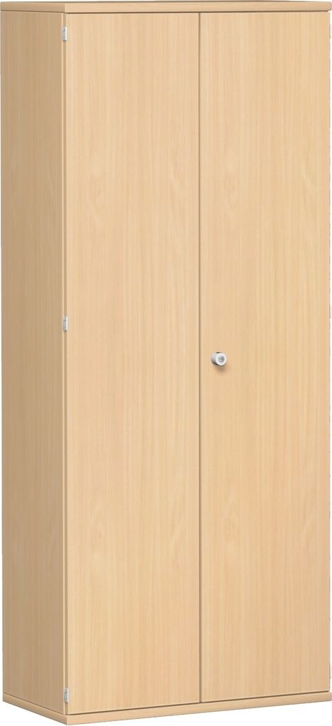Geramöbel Flügeltürenschrank 4 Nachbildung-Einlegeböden, abschließbar, 800x425x1920, Buche/Buche, N-10D508-BB