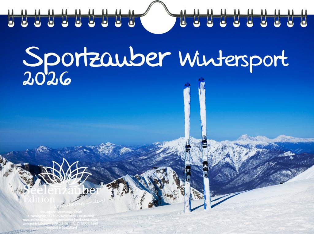 Sportzauber Wintersport DIN A5 Kalender für 2026 Freizeit Sport Fitness- Seelenzauber