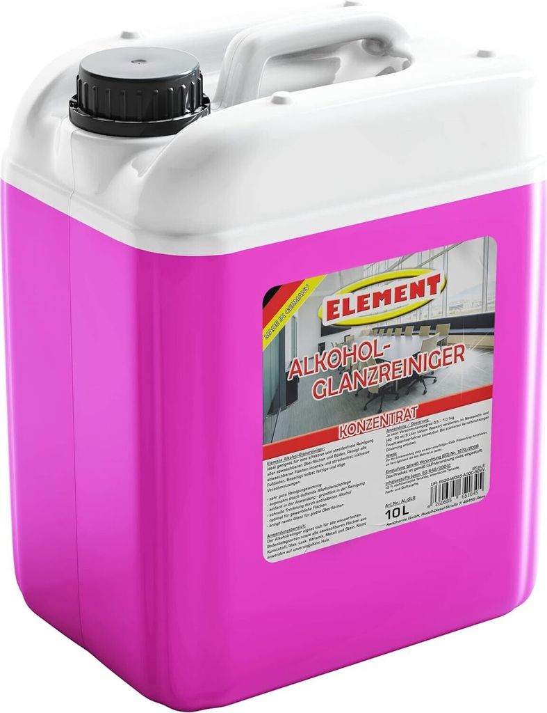 Element Alkoholreiniger Glanzreiniger | 5 Liter | Konzentrat | Oberflächenreiniger | Bodenreiniger | Glas und Flächenreiniger | Universalreiniger