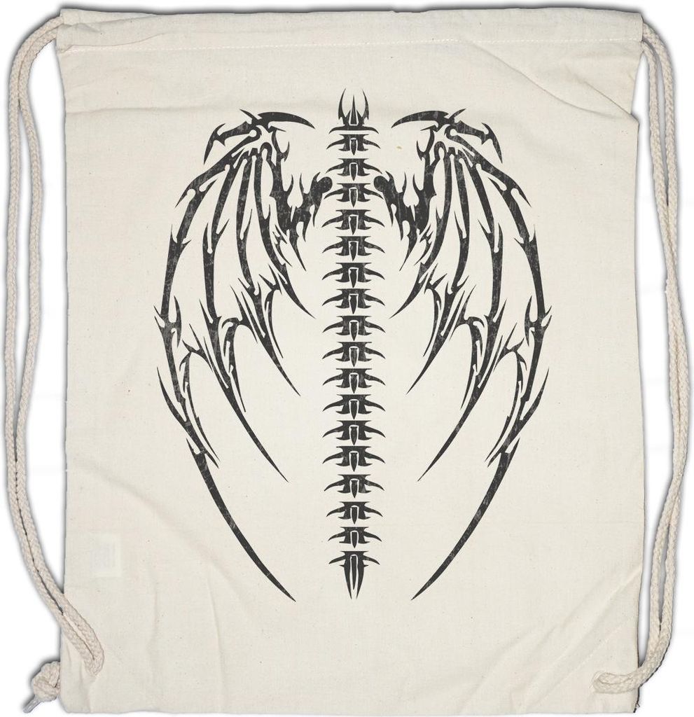 Urban Backwoods Demon Skeleton Wings, Turnbeutel, Farbe: Beige