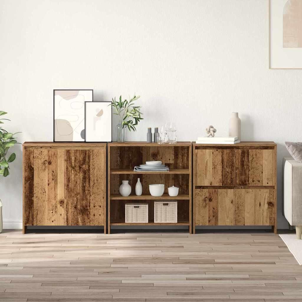 Möbel Sideboards 3 pcs Altholz 70 x 41 x 75 cm Holzwerkstoff - Kommoden 3393156