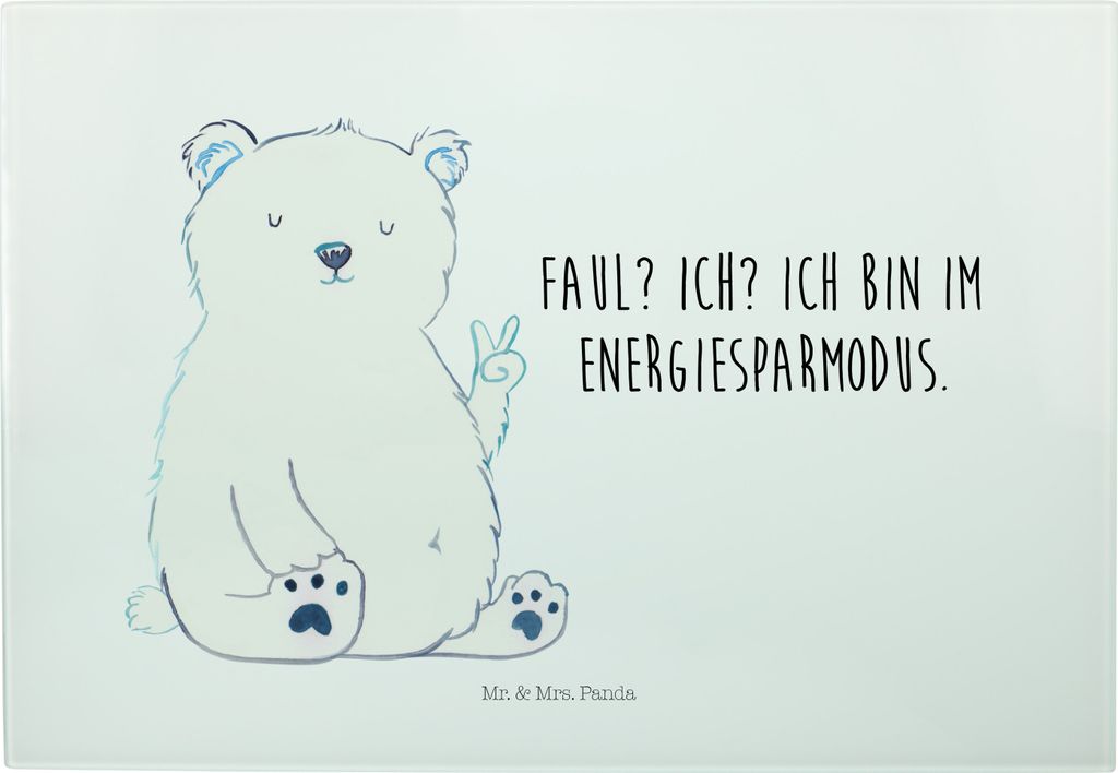 Mr. & Mrs. Panda Schneidebrett Eisbär Faul - Weiß - Produktbild 