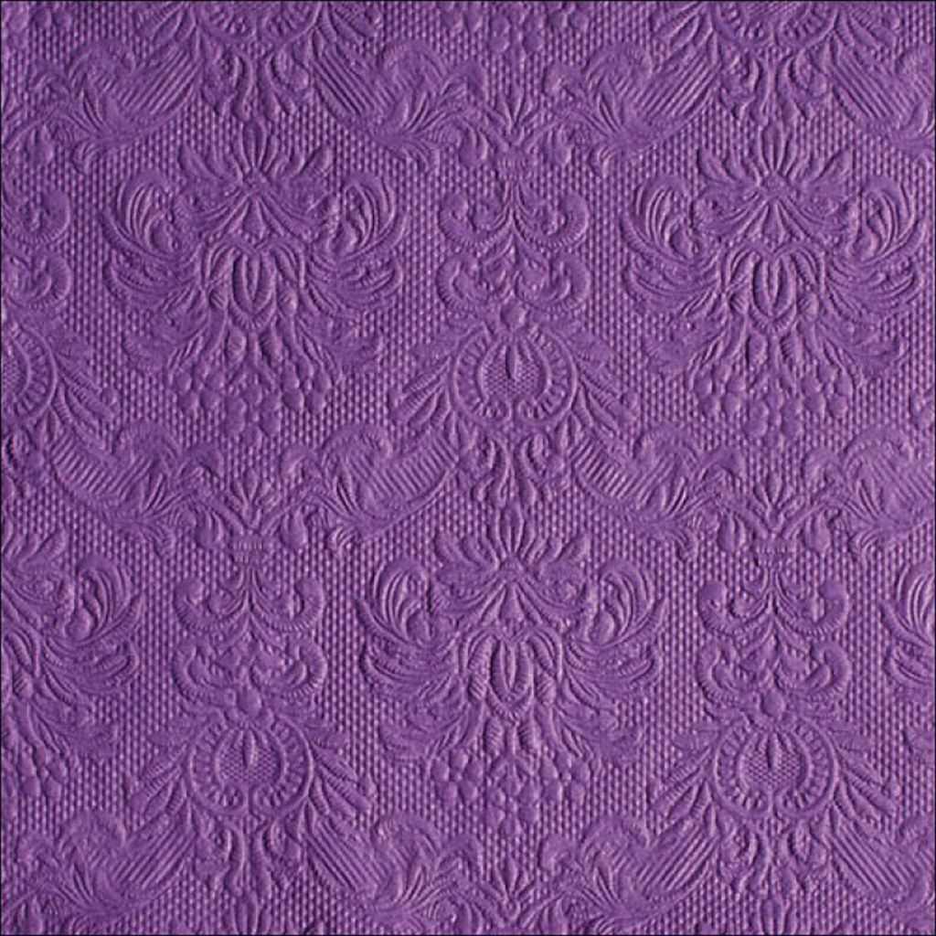 15 geprägte Servietten Elegance purple 33x33cm Produktbild 