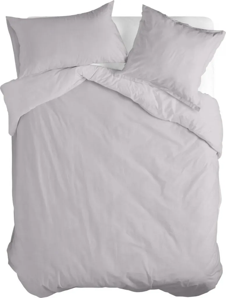 Housse de couette HappyFriday BASIC Gris 220 x 220 cm en pur coton doux