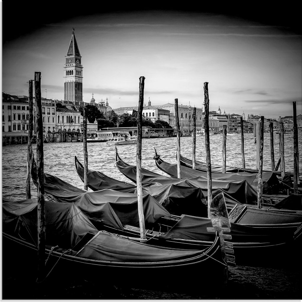 ARTland Glasbild Venedig Canal Grande & Markusturm II Größe: 20x20 cm