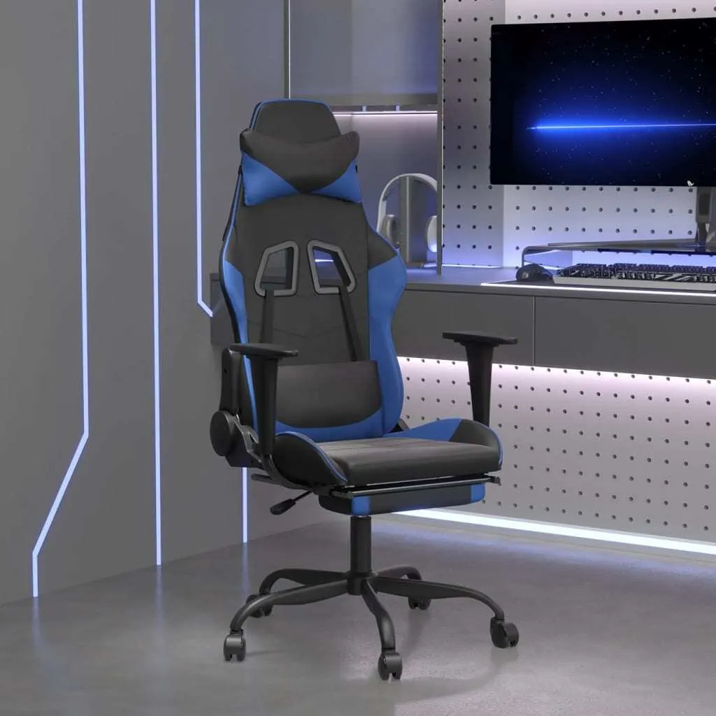 Poltrona Gaming Massaggiante in Similpelle Blu/Nera | Offerta The Living Store