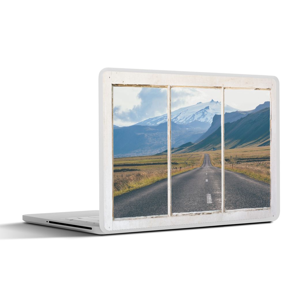 MuchoWow Laptop Aufkleber Sticker Cover Aussicht - Straße - Berg 30x22 cm - Laptop-Sticker