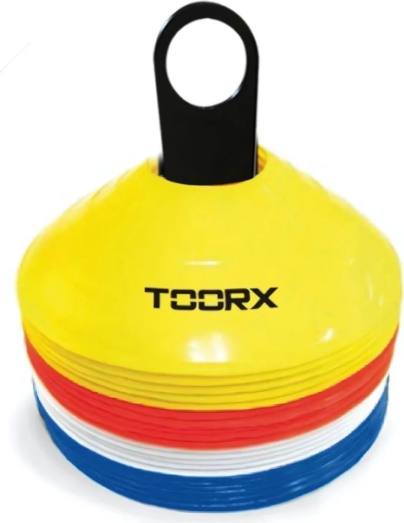 Toorx Fitness Agility Kegel Set mit 24 Stück - mit Ständer - Gelb/Rot/Weiß/Blau