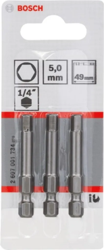 Inserto HEX 5 49mm Extra Hard S2: Punta Professionale Anti-Slittamento