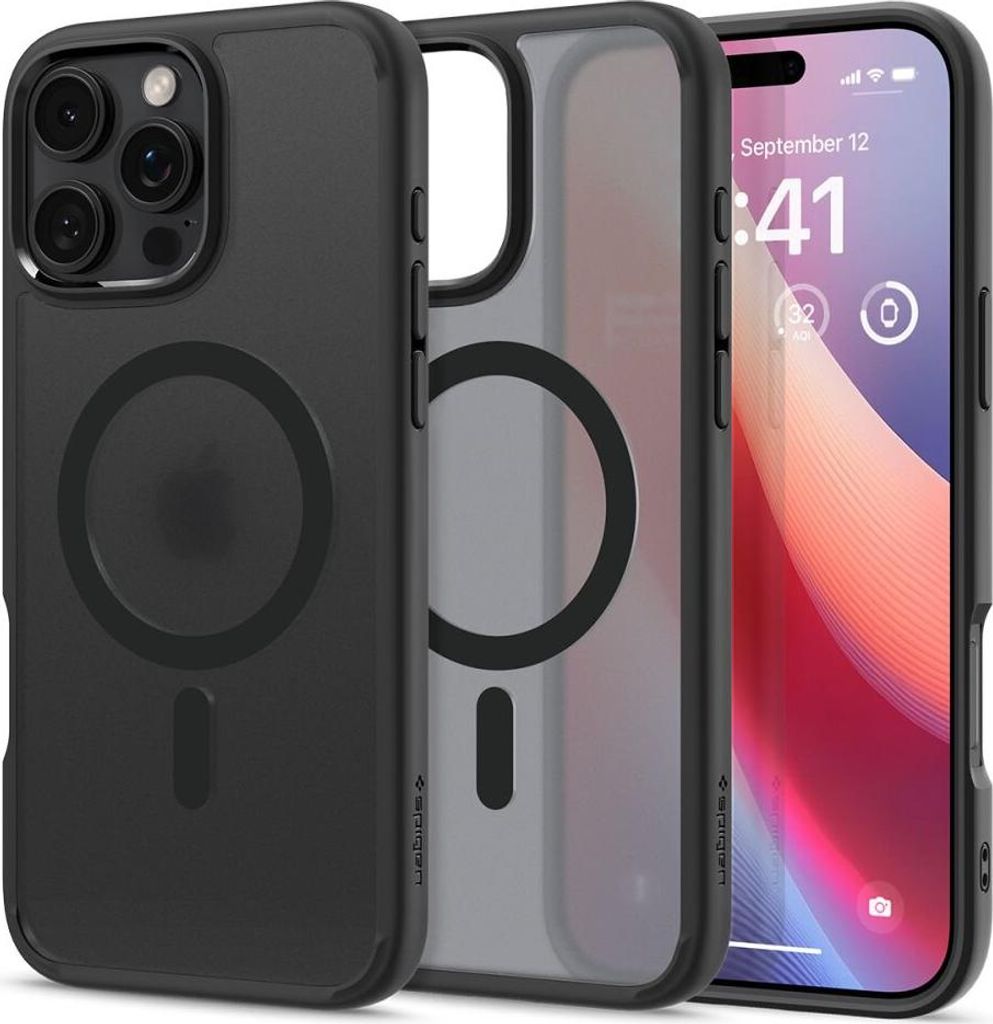 SPIGEN case ULTRA HYBRID MAG kompatibel mit MagSafe passend für IPHONE 16 Pro Max frost black