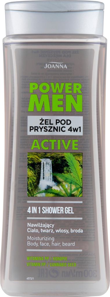 JOANNA Power Men SHOWER GEL für Männer 4in1 Aktiv-Hanf und Vitamin PP 300ml