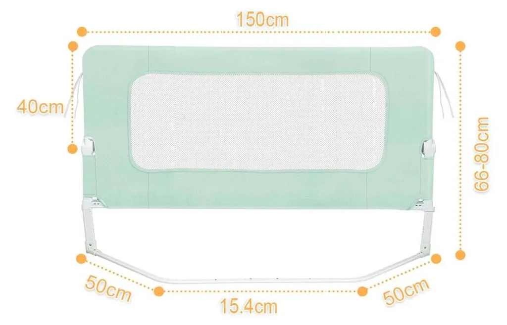 Barrière anti-chute lit enfant 150 cm escamotable pour matelas épais